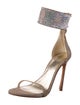 Stuart Weitzman Glitter Crystal Embellishments Sandals