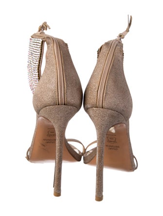 Stuart Weitzman Glitter Crystal Embellishments Sandals