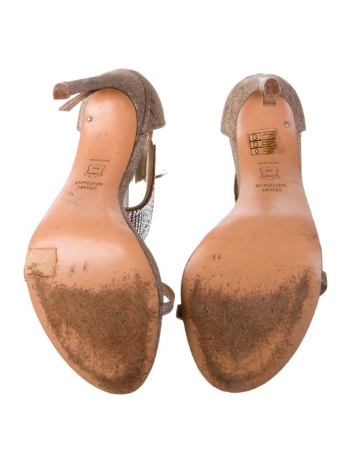Stuart Weitzman Glitter Crystal Embellishments Sandals