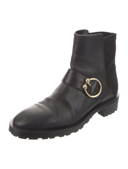 Stuart Weitzman Leather Moto Boots