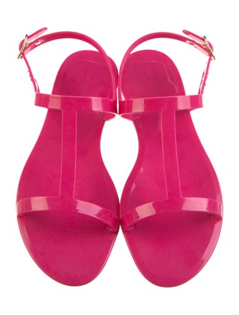 Stuart Weitzman Rubber T-Strap Sandals