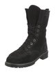 Stuart Weitzman Suede Printed Combat Boots