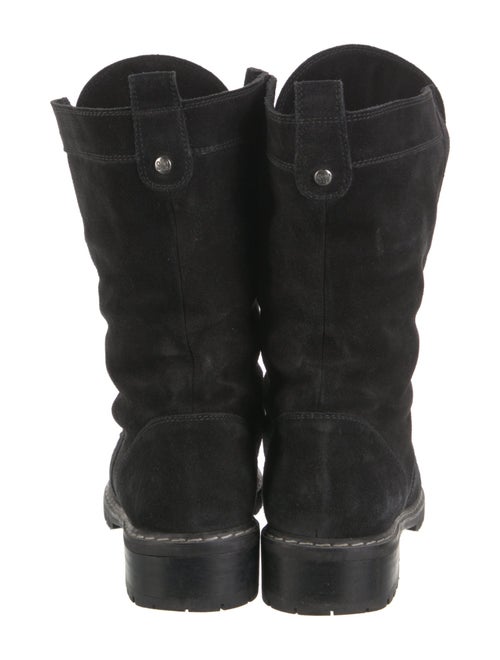 Stuart Weitzman Suede Printed Combat Boots