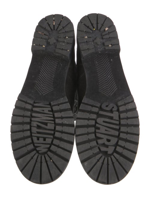 Stuart Weitzman Suede Printed Combat Boots