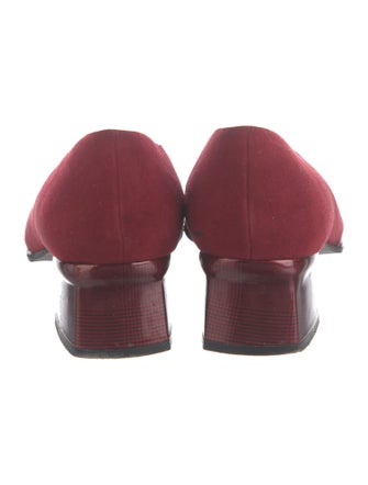 Stuart Weitzman Suede Leather Trim Embellishment Pumps