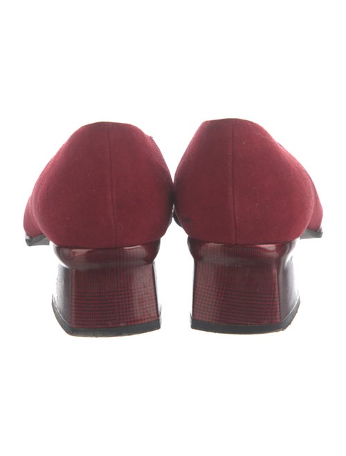 Stuart Weitzman Suede Leather Trim Embellishment Pumps