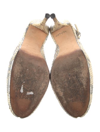 Stuart Weitzman Embossed Leather Animal Print Slingback Sandals