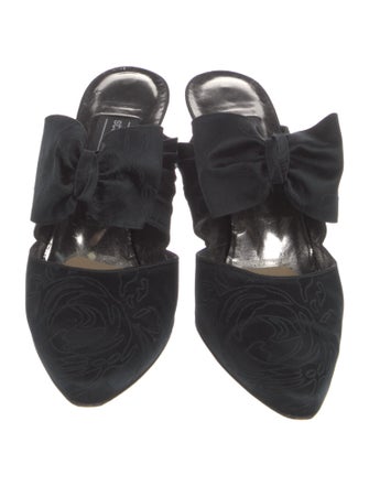 Stuart Weitzman Satin Bow Accents Mules
