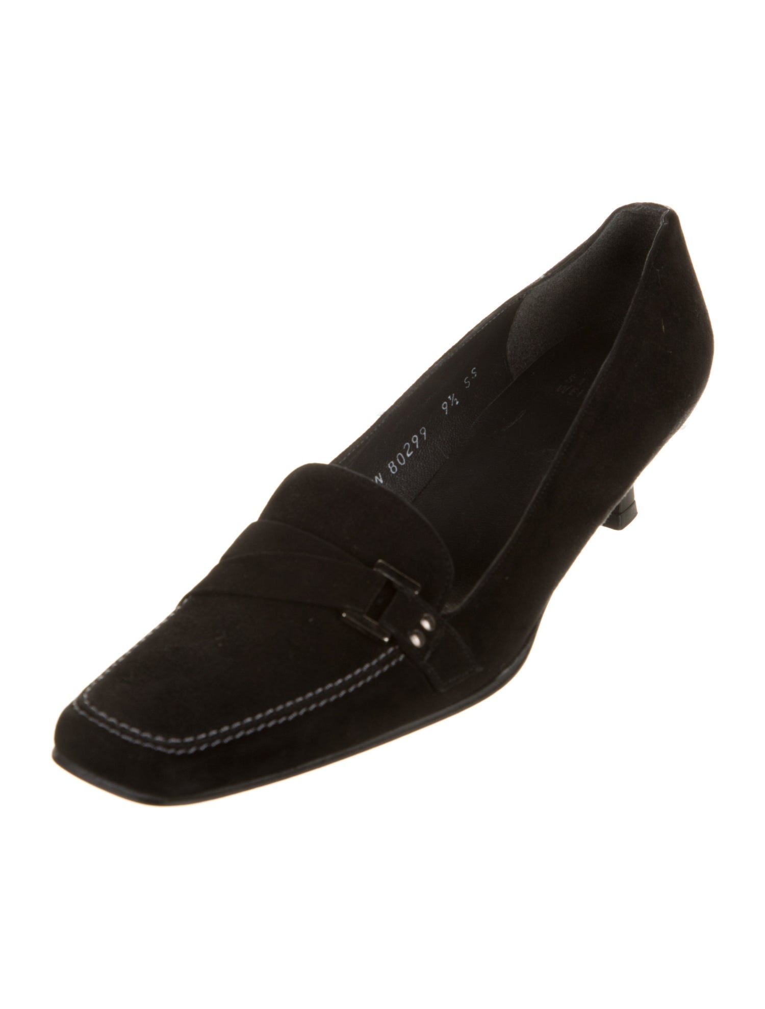 Stuart Weitzman Suede Studded Accents Pumps
