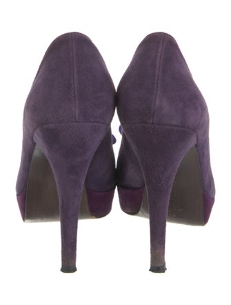 Stuart Weitzman Suede Bow Accents Pumps