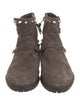 Stuart Weitzman Suede Studded Accents Moto Boots