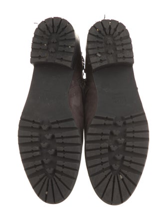 Stuart Weitzman Suede Studded Accents Moto Boots