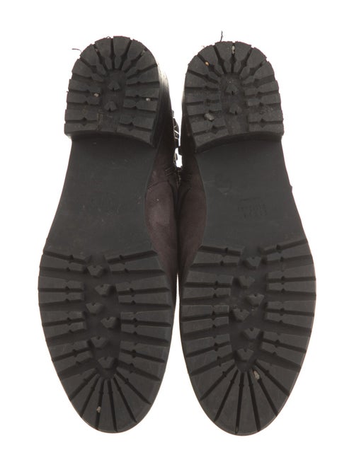 Stuart Weitzman Suede Studded Accents Moto Boots