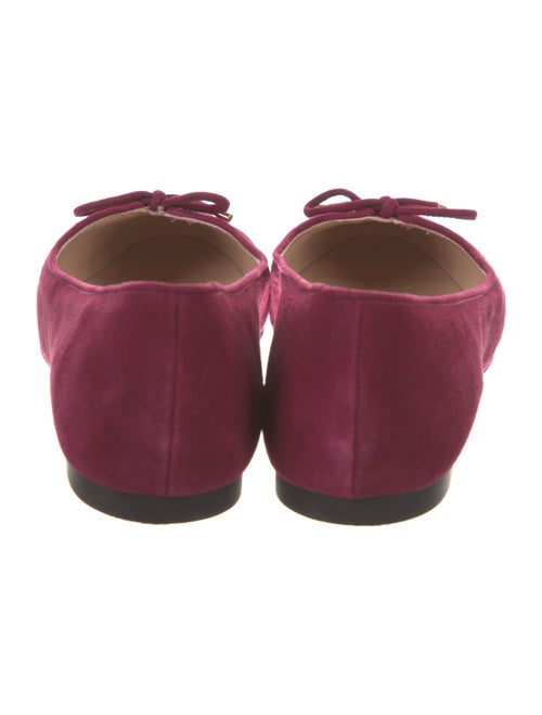 Stuart Weitzman Suede Bow Accents Ballet Flats