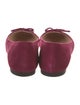 Stuart Weitzman Suede Bow Accents Ballet Flats