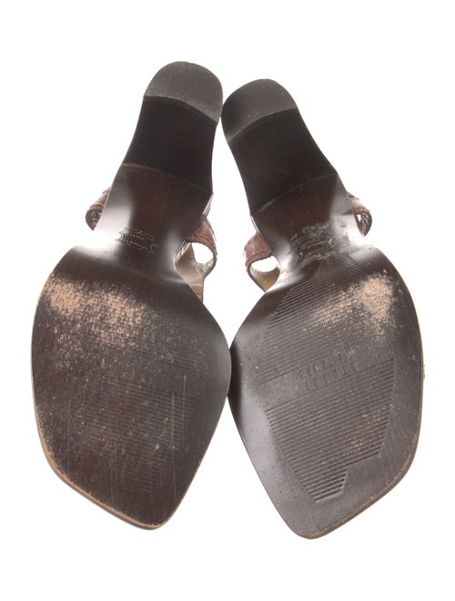 Stuart Weitzman Leather T-Strap Sandals