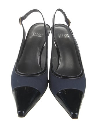 Stuart Weitzman Chain-Link Accents Slingback Pumps