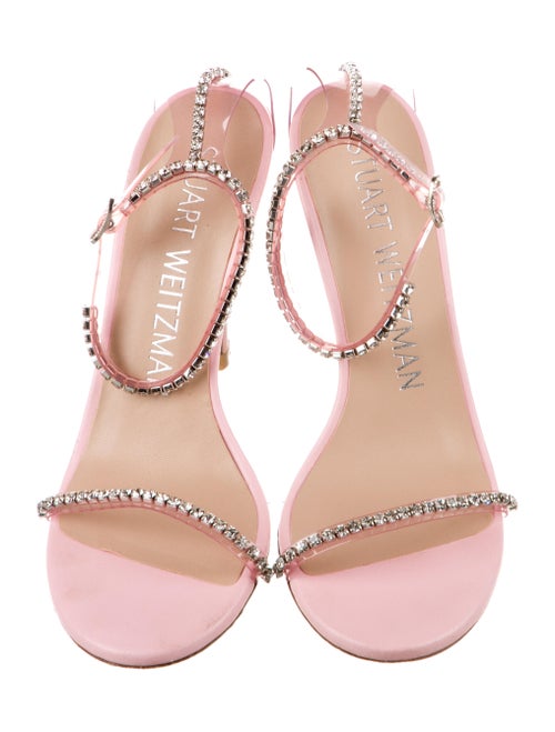 Stuart Weitzman PVC Crystal Embellishments Sandals