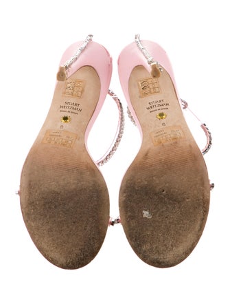 Stuart Weitzman PVC Crystal Embellishments Sandals