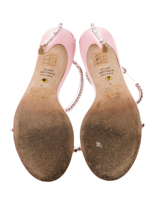 Stuart Weitzman PVC Crystal Embellishments Sandals