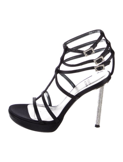 Stuart Weitzman Suede Crystal Embellishments Gladiator Sandals