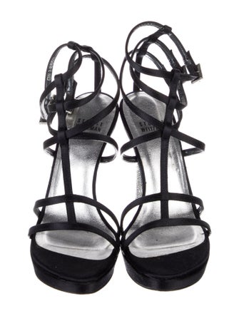 Stuart Weitzman Suede Crystal Embellishments Gladiator Sandals