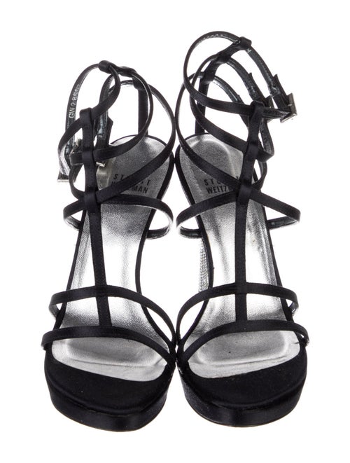 Stuart Weitzman Suede Crystal Embellishments Gladiator Sandals