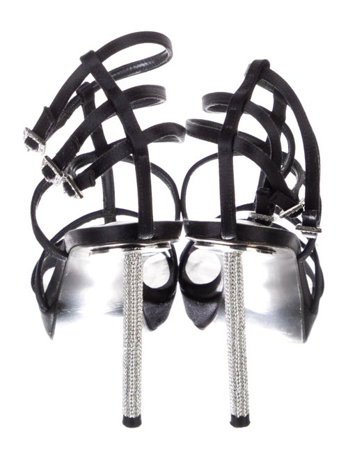 Stuart Weitzman Suede Crystal Embellishments Gladiator Sandals