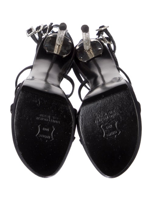 Stuart Weitzman Suede Crystal Embellishments Gladiator Sandals