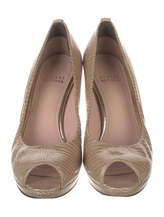 Stuart Weitzman Patent Leather Animal Print Pumps