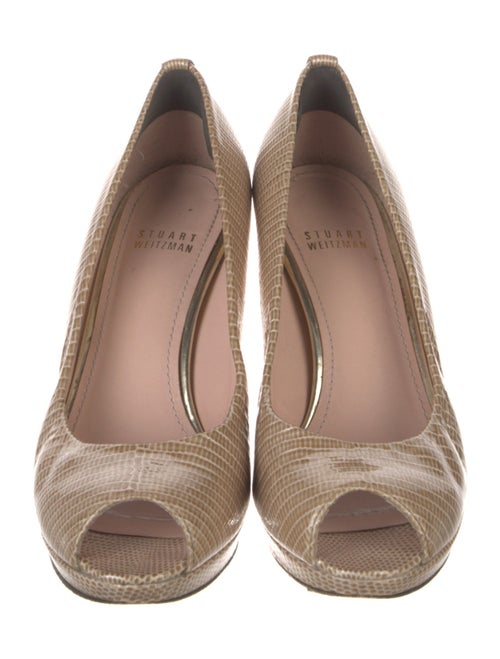 Stuart Weitzman Patent Leather Animal Print Pumps