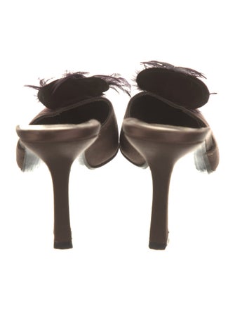 Stuart Weitzman Leather Leather Trim Embellishment Mules