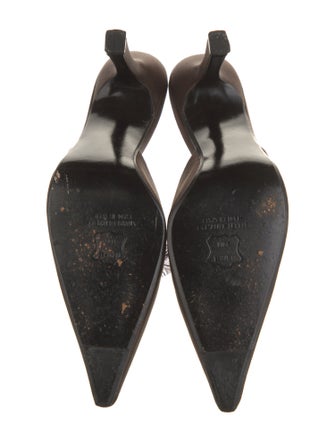 Stuart Weitzman Leather Leather Trim Embellishment Mules