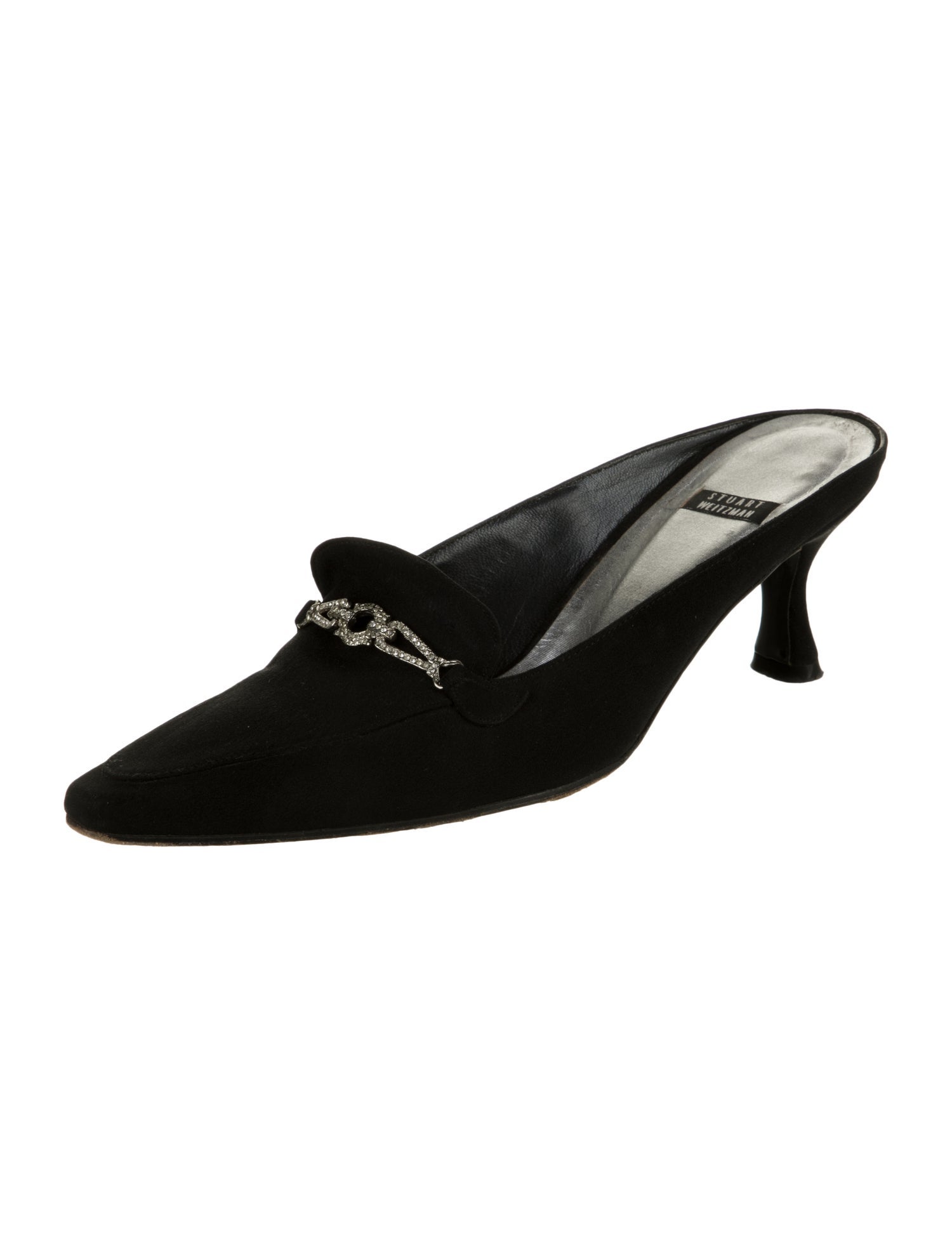 Stuart Weitzman Crystal Embellishments Mules