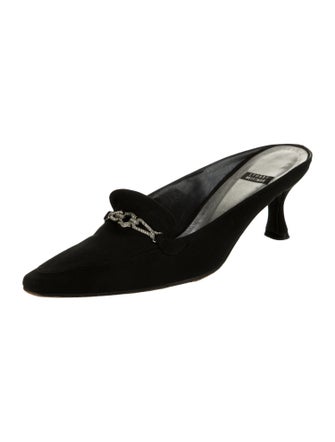 Stuart Weitzman Crystal Embellishments Mules