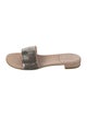 Stuart Weitzman Leather Printed Slides