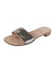 Stuart Weitzman Leather Printed Slides