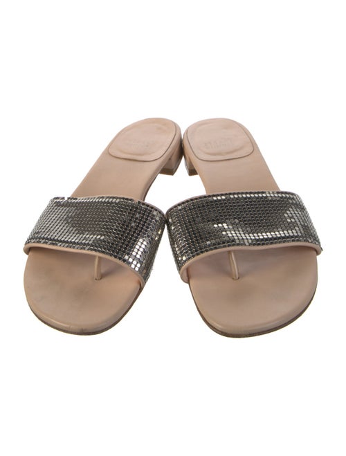 Stuart Weitzman Leather Printed Slides