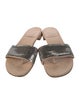 Stuart Weitzman Leather Printed Slides