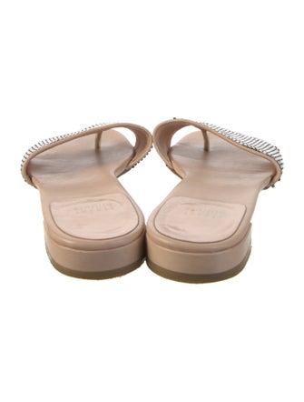 Stuart Weitzman Leather Printed Slides