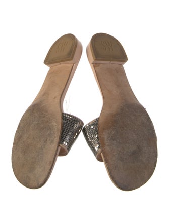 Stuart Weitzman Leather Printed Slides