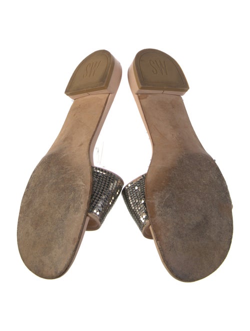 Stuart Weitzman Leather Printed Slides