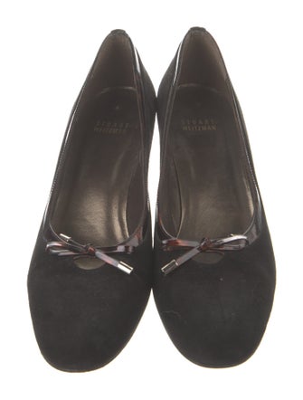 Stuart Weitzman Suede Bow Accents Pumps
