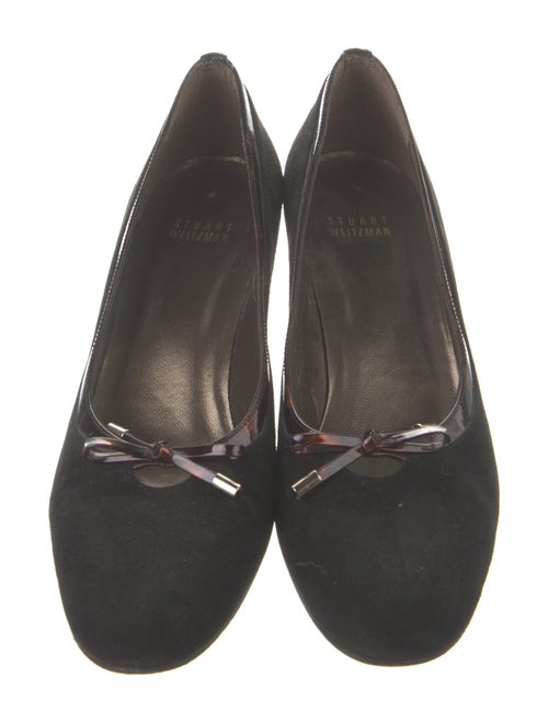 Stuart Weitzman Suede Bow Accents Pumps