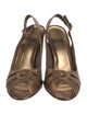 Stuart Weitzman Leather Bow Accents Slingback Sandals