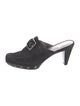 Stuart Weitzman Suede Studded Accents Mules