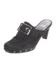 Stuart Weitzman Suede Studded Accents Mules