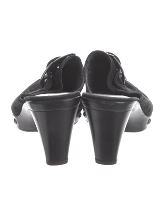 Stuart Weitzman Suede Studded Accents Mules