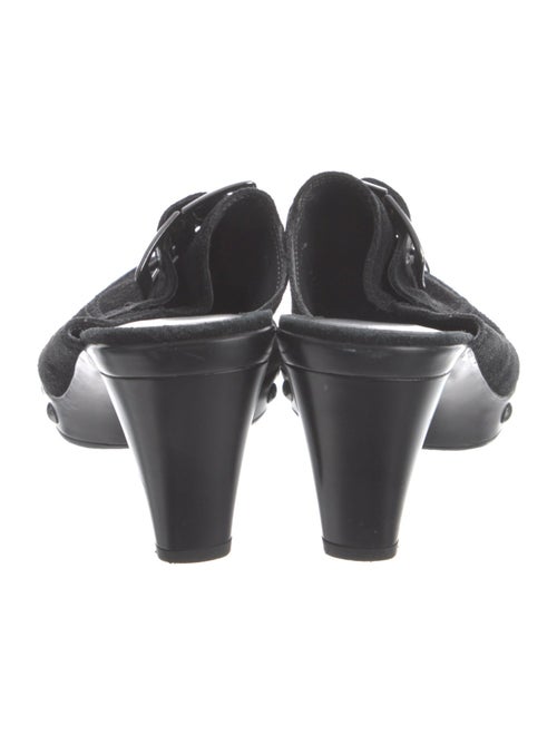 Stuart Weitzman Suede Studded Accents Mules