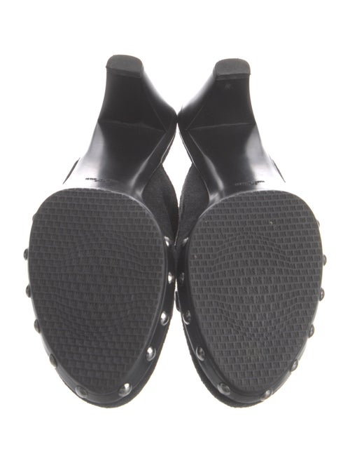 Stuart Weitzman Suede Studded Accents Mules